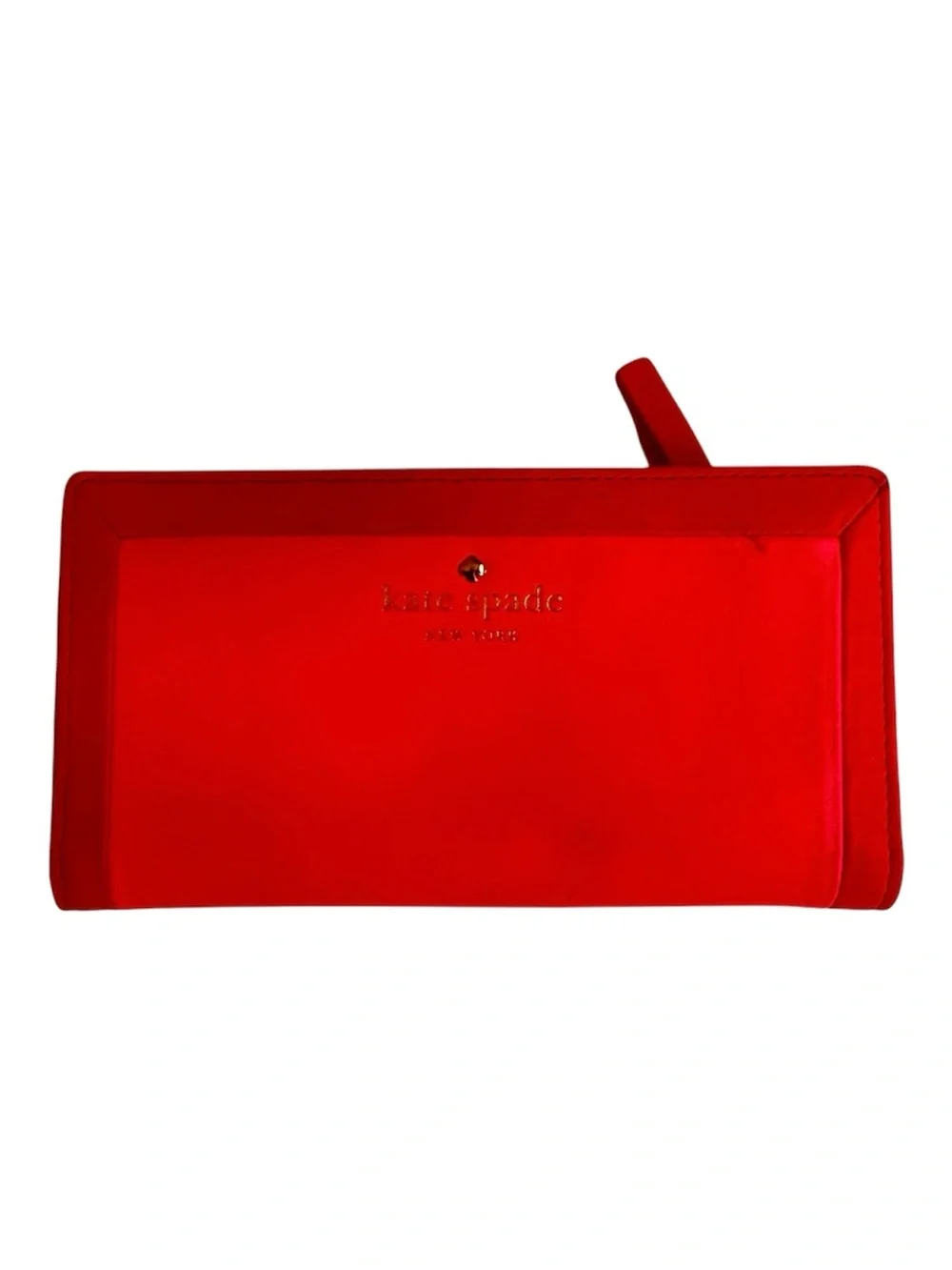 Kate Spade New York Slim Continental Snap Wallet Vibrant Pink/Red Leather Luxury